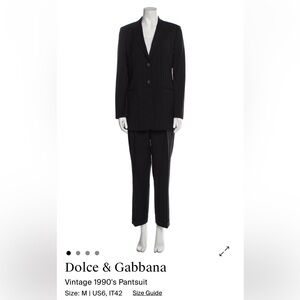 Dolce & Gabbana Elegant Black Striped Women's Suit Vintage US 6 IT 42